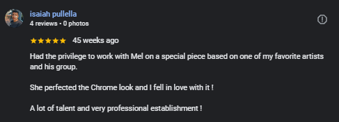 Google review from Isaiah Pullella