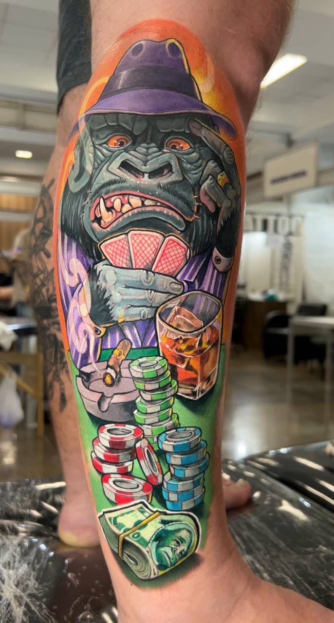 New school tattoo